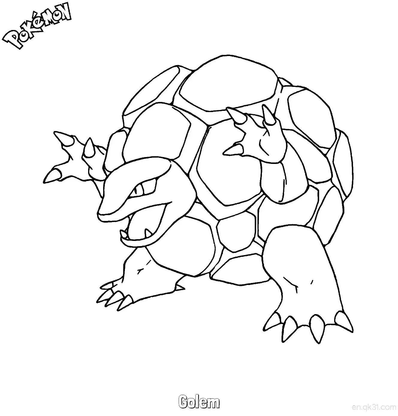 Golem Coloring Page - Free Printable Pokemon Coloring Sheets – Free Printable Coloring Page for Kids and Adults