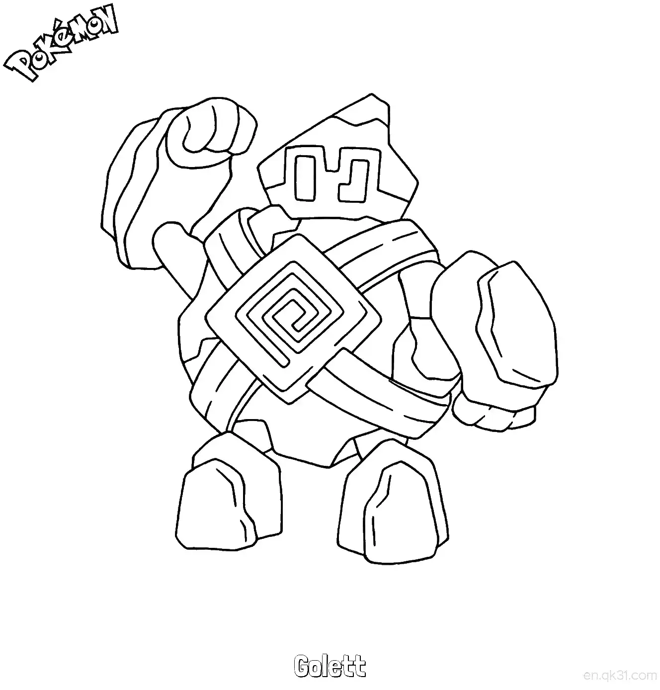 Golett Coloring Page - Free Printable Pokemon Coloring Sheets – Free Printable Coloring Page for Kids and Adults