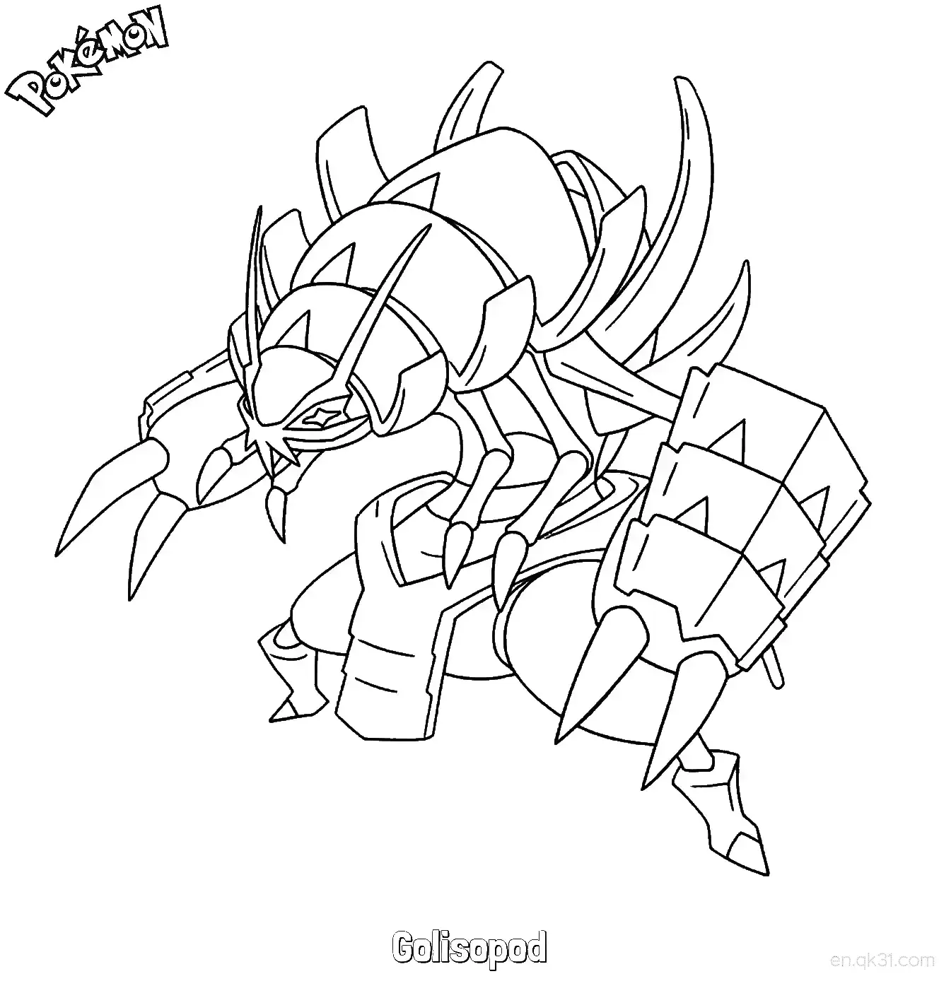 Golisopod Coloring Page - Free Printable Pokemon Coloring Sheets – Free Printable Coloring Page for Kids and Adults