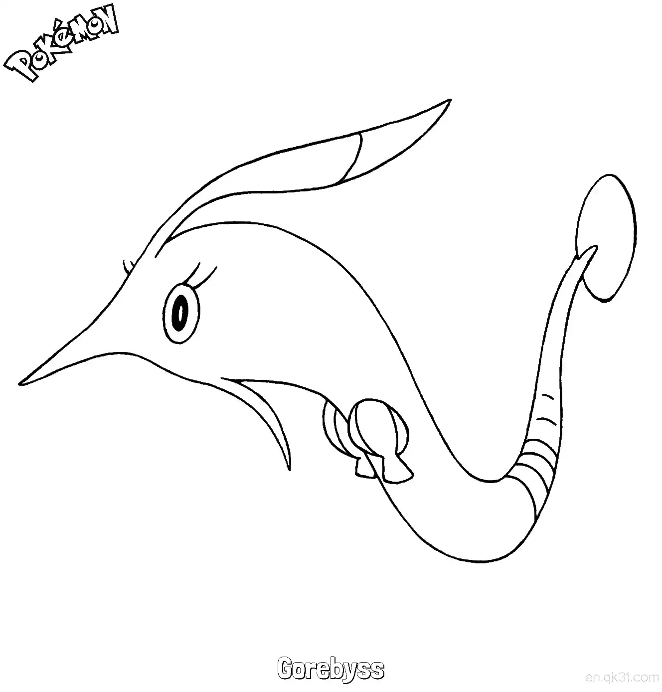 Gorebyss Coloring Page - Free Printable Pokemon Coloring Sheets – Free Printable Coloring Page for Kids and Adults