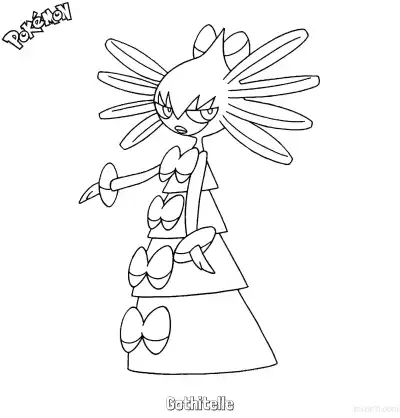 Free printable Gothitelle Coloring Page - Free Printable Pokemon Coloring Sheets coloring page