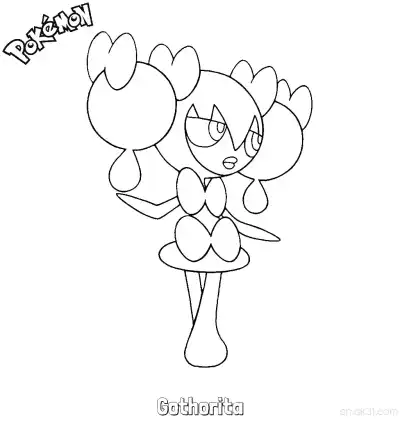 Free printable Gothorita Coloring Page - Free Printable Pokemon Coloring Sheets coloring page