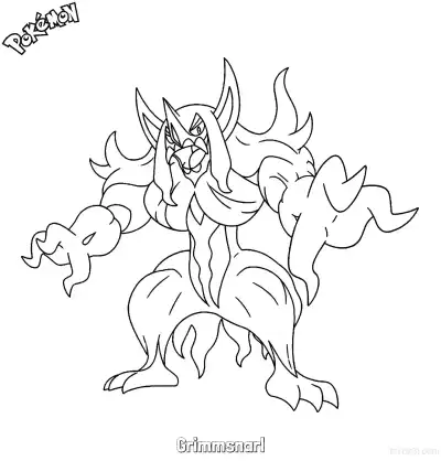 Free printable Grimmsnarl Coloring Page - Free Printable Pokemon Coloring Sheets coloring page
