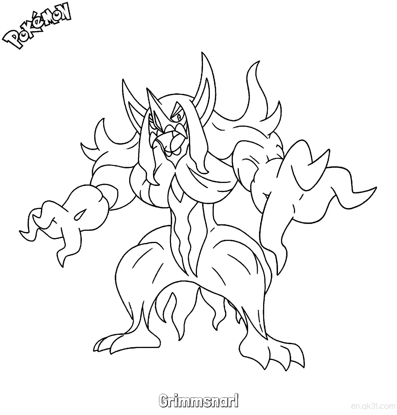 Grimmsnarl Coloring Page - Free Printable Pokemon Coloring Sheets – Free Printable Coloring Page for Kids and Adults