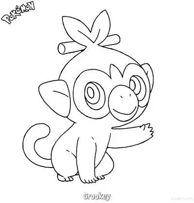 Free printable Grookey Coloring Page - Free Printable Pokemon Coloring Sheets coloring page