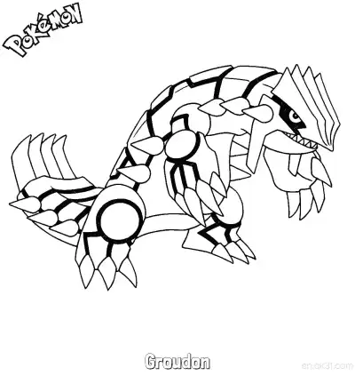 Free printable Groudon Coloring Page - Free Printable Pokemon Coloring Sheets coloring page