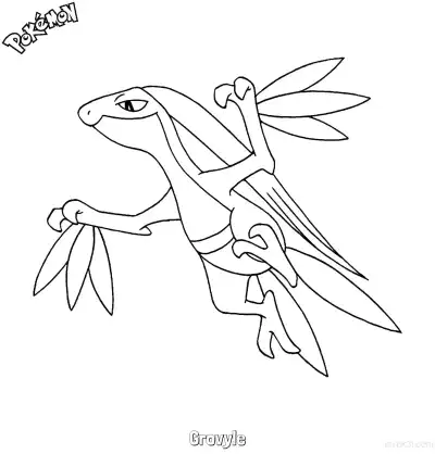 Free printable Grovyle Coloring Page - Free Printable Pokemon Coloring Sheets coloring page
