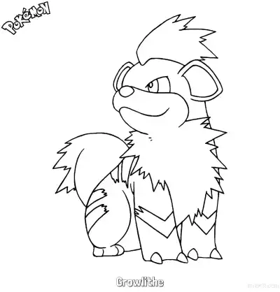 Free printable Growlithe Coloring Page - Free Printable Pokemon Coloring Sheets coloring page