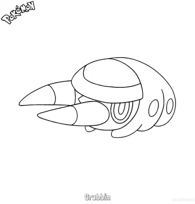 Free printable Grubbin2 Coloring Page - Free Printable Pokemon Coloring Sheets coloring page