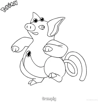 Free printable Grumpig Coloring Page - Free Printable Pokemon Coloring Sheets coloring page