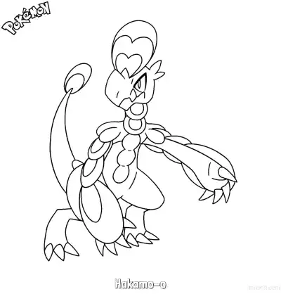 Free printable Hakamo-o Coloring Page - Free Printable Pokemon Coloring Sheets coloring page