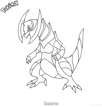 Free printable Haxorus Coloring Page - Free Printable Pokemon Coloring Sheets coloring page