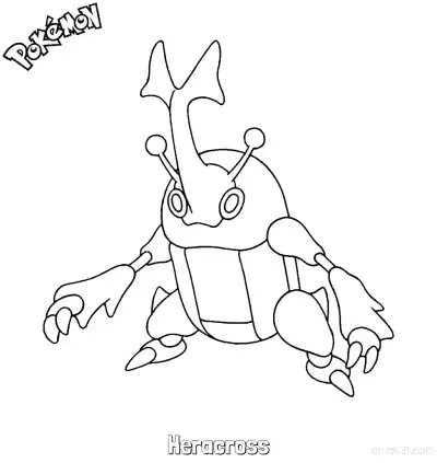 Free printable Heracross Coloring Page - Free Printable Pokemon Coloring Sheets coloring page
