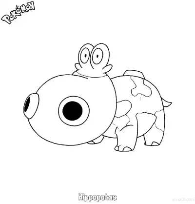 Free printable Hippopotas Coloring Page - Free Printable Pokemon Coloring Sheets coloring page