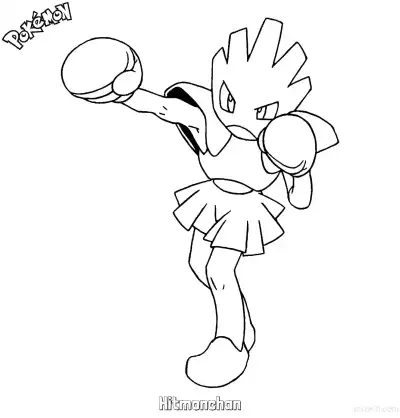 Free printable Hitmonchan Coloring Page - Free Printable Pokemon Coloring Sheets coloring page