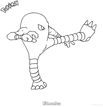 Free printable Hitmonlee Coloring Page - Free Printable Pokemon Coloring Sheets coloring page