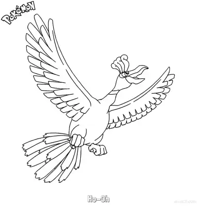 Free printable Ho-Oh Coloring Page - Free Printable Pokemon Coloring Sheets coloring page