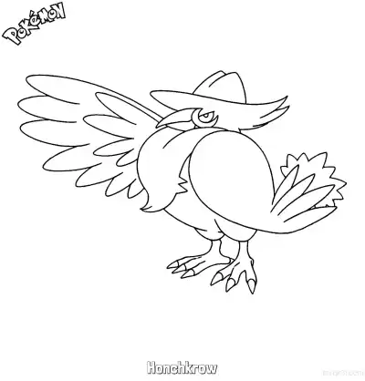 Free printable Honchkrow Coloring Page - Free Printable Pokemon Coloring Sheets coloring page