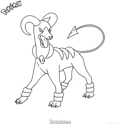 Free printable Houndoom Coloring Page - Free Printable Pokemon Coloring Sheets coloring page
