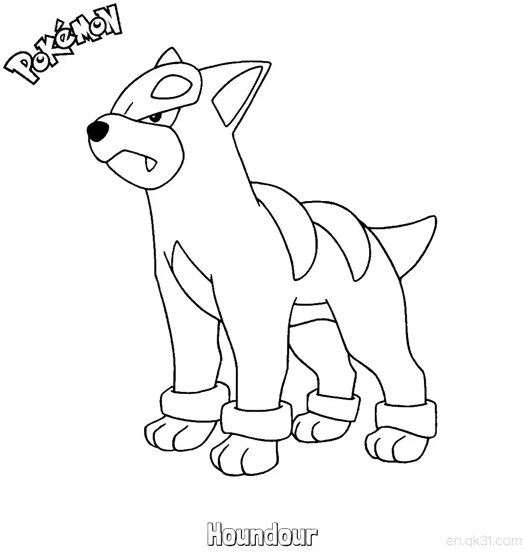 Houndour Coloring Page - Free Printable Pokemon Coloring Sheets – Free Printable Coloring Page for Kids and Adults