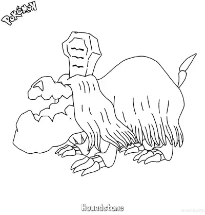 Free printable Houndstone Coloring Page - Free Printable Pokemon Coloring Sheets coloring page