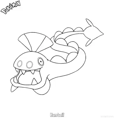 Free printable Huntail Coloring Page - Free Printable Pokemon Coloring Sheets coloring page