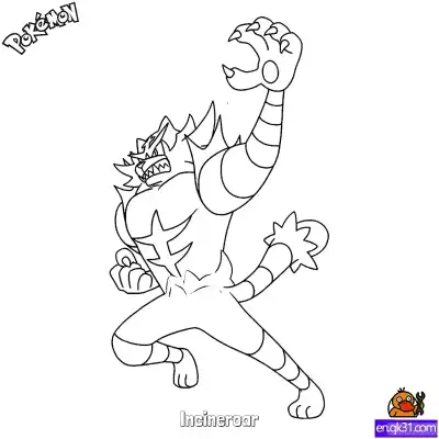 Free printable Incineroar Coloring Page - Free Printable Pokemon Coloring Sheets coloring page
