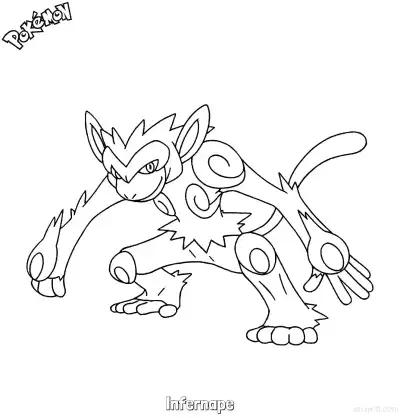 Free printable Infernape Coloring Page - Free Printable Pokemon Coloring Sheets coloring page