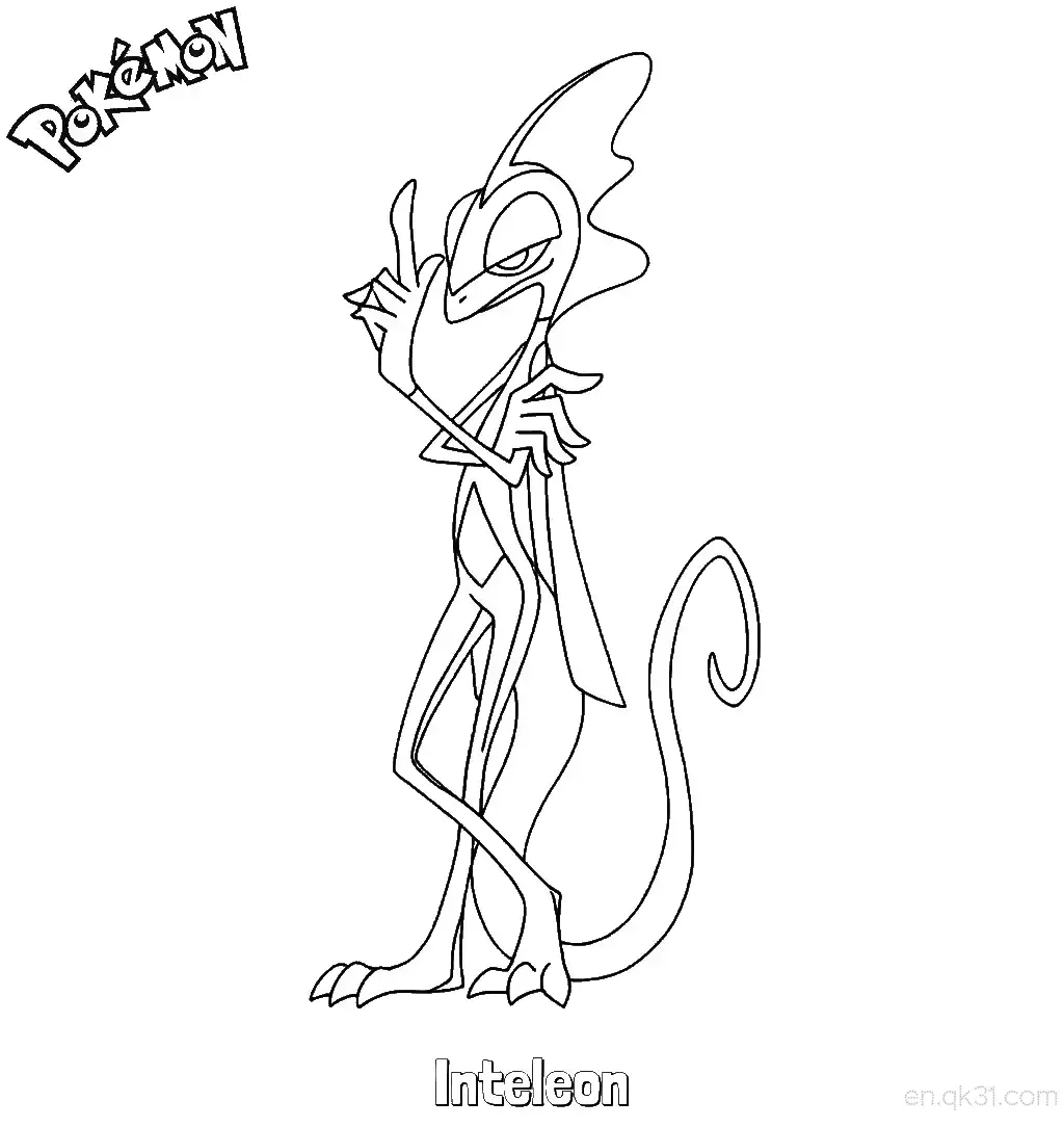 Inteleon Coloring Page - Free Printable Pokemon Coloring Sheets – Free Printable Coloring Page for Kids and Adults