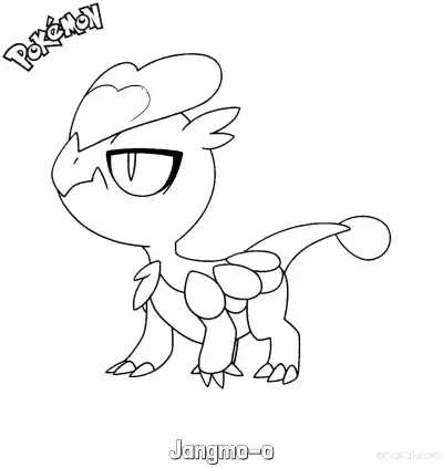 Free printable Jangmo-o Coloring Page - Free Printable Pokemon Coloring Sheets coloring page