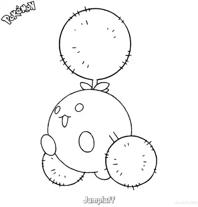 Free printable Jumpluff Coloring Page - Free Printable Pokemon Coloring Sheets coloring page