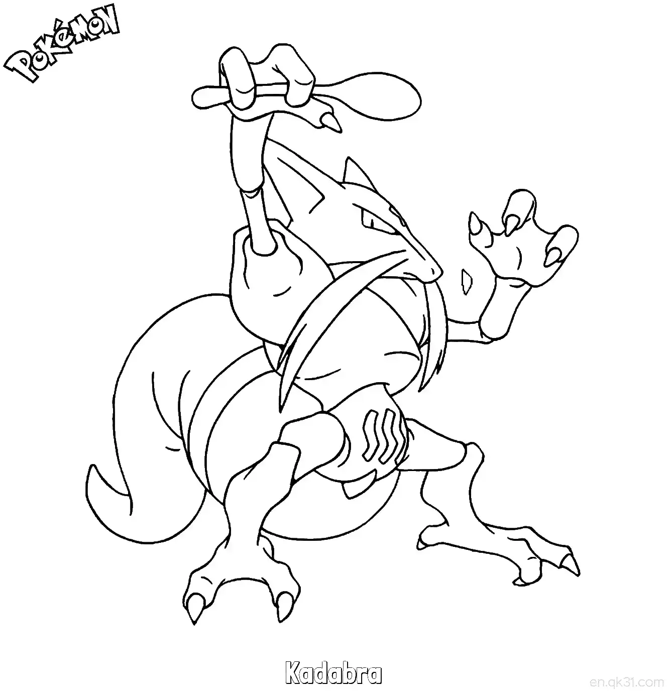 Kadabra Coloring Page - Free Printable Pokemon Coloring Sheets – Free Printable Coloring Page for Kids and Adults