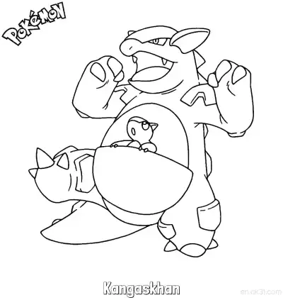 Free printable Kangaskhan Coloring Page - Free Printable Pokemon Coloring Sheets coloring page