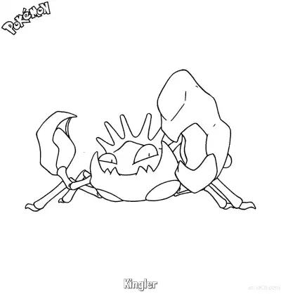 Free printable Kingler2 Coloring Page - Free Printable Pokemon Coloring Sheets coloring page