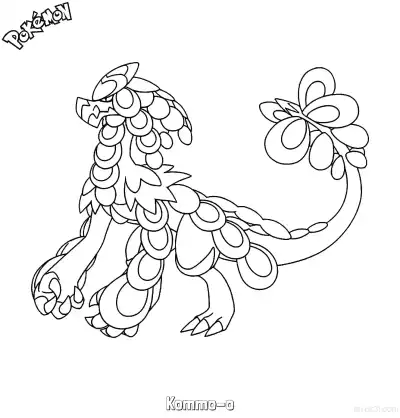 Free printable Kommo-o Coloring Page - Free Printable Pokemon Coloring Sheets coloring page