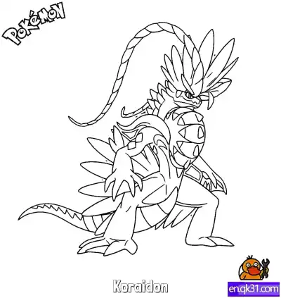 Free printable Koraidon Coloring Page - Free Printable Pokemon Coloring Sheets coloring page