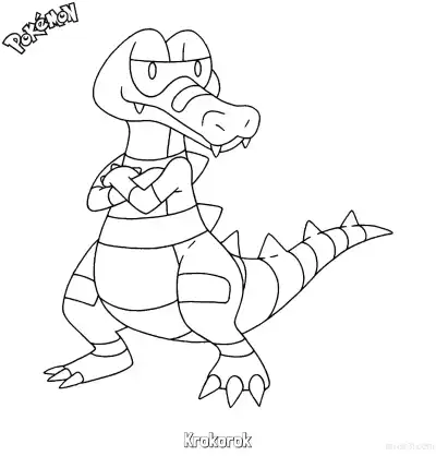Free printable Krokorok2 Coloring Page - Free Printable Pokemon Coloring Sheets coloring page