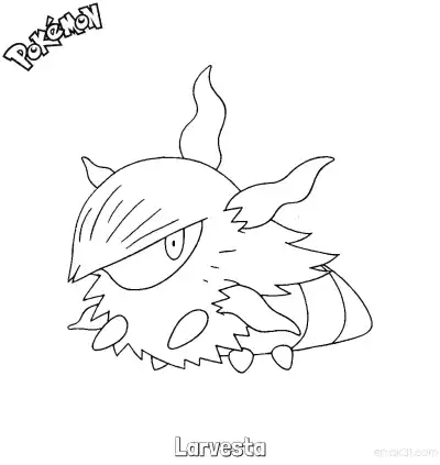 Free printable Larvesta Coloring Page - Free Printable Pokemon Coloring Sheets coloring page