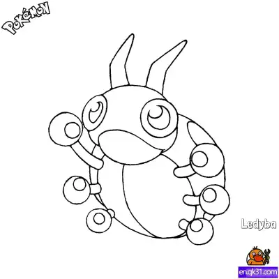 Free printable Ledyba Coloring Page - Free Printable Pokemon Coloring Sheets coloring page