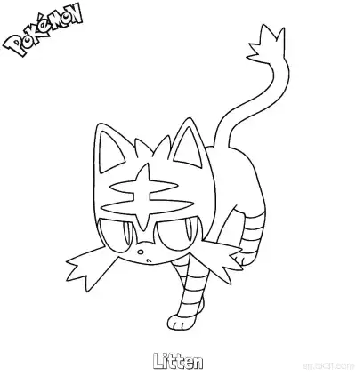 Free printable Litten Coloring Page - Free Printable Pokemon Coloring Sheets coloring page