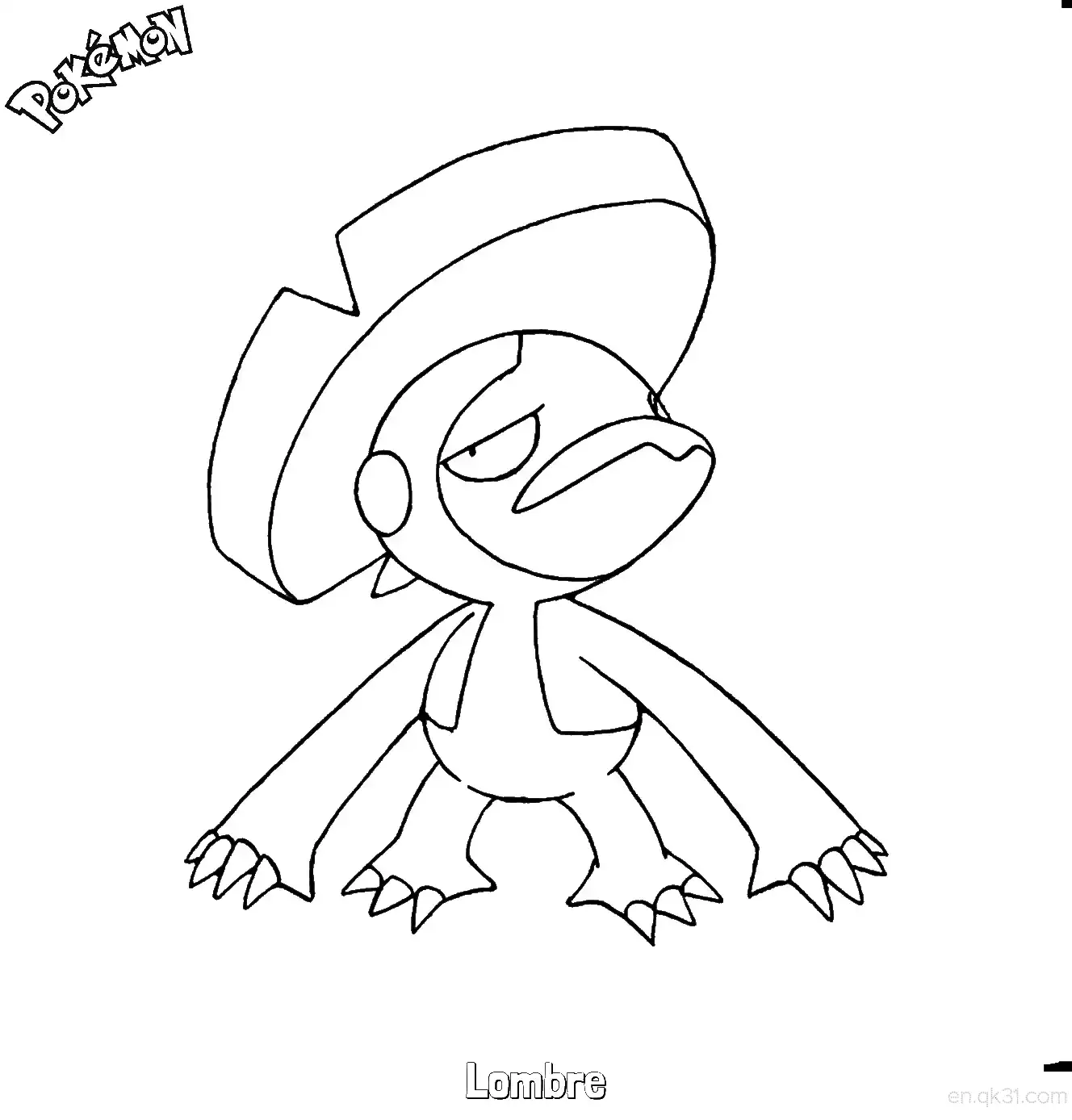 Lombre Coloring Page - Free Printable Pokemon Coloring Sheets – Free Printable Coloring Page for Kids and Adults