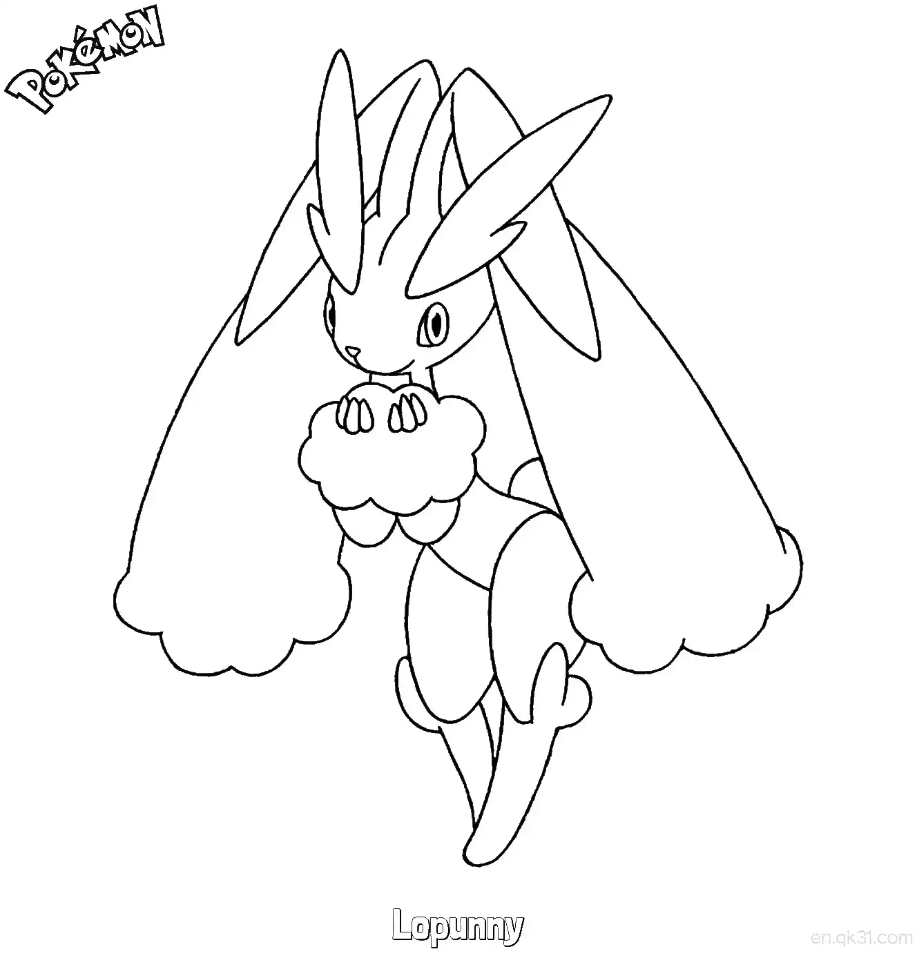 Lopunny Coloring Page - Free Printable Pokemon Coloring Sheets – Free Printable Coloring Page for Kids and Adults