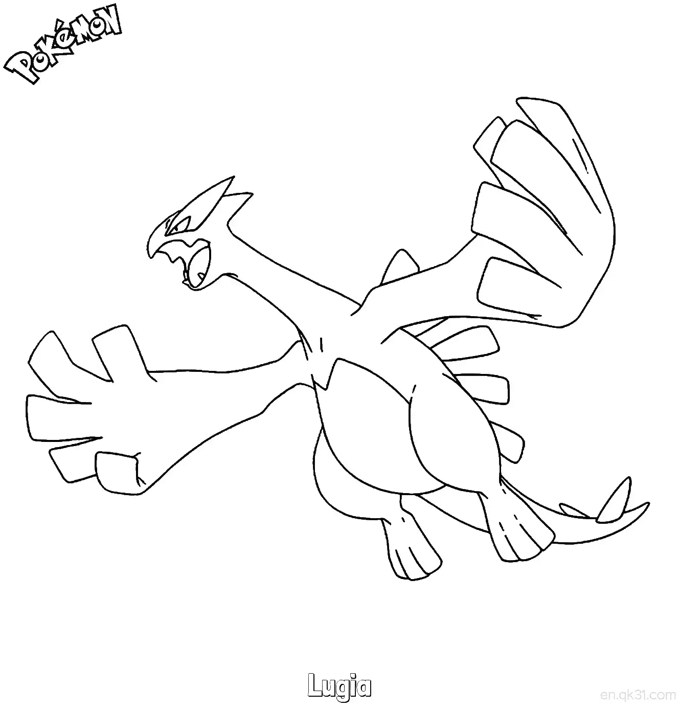 Lugia Coloring Page - Free Printable Pokemon Coloring Sheets – Free Printable Coloring Page for Kids and Adults