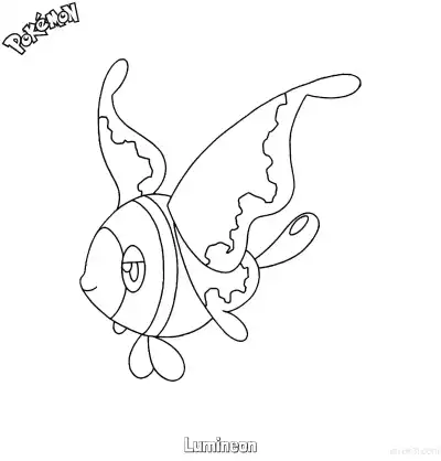 Free printable Lumineon Coloring Page - Free Printable Pokemon Coloring Sheets coloring page