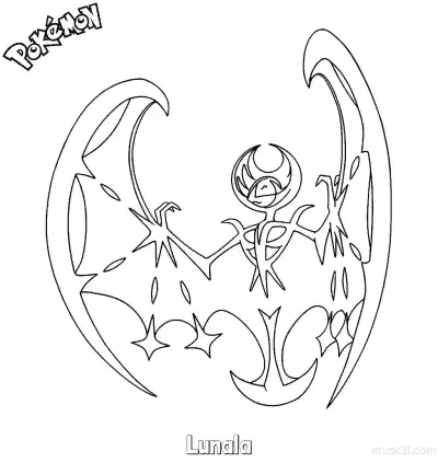 Free printable Lunala Coloring Page - Free Printable Pokemon Coloring Sheets coloring page