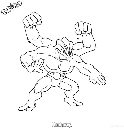 Free printable Machamp Coloring Page - Free Printable Pokemon Coloring Sheets coloring page