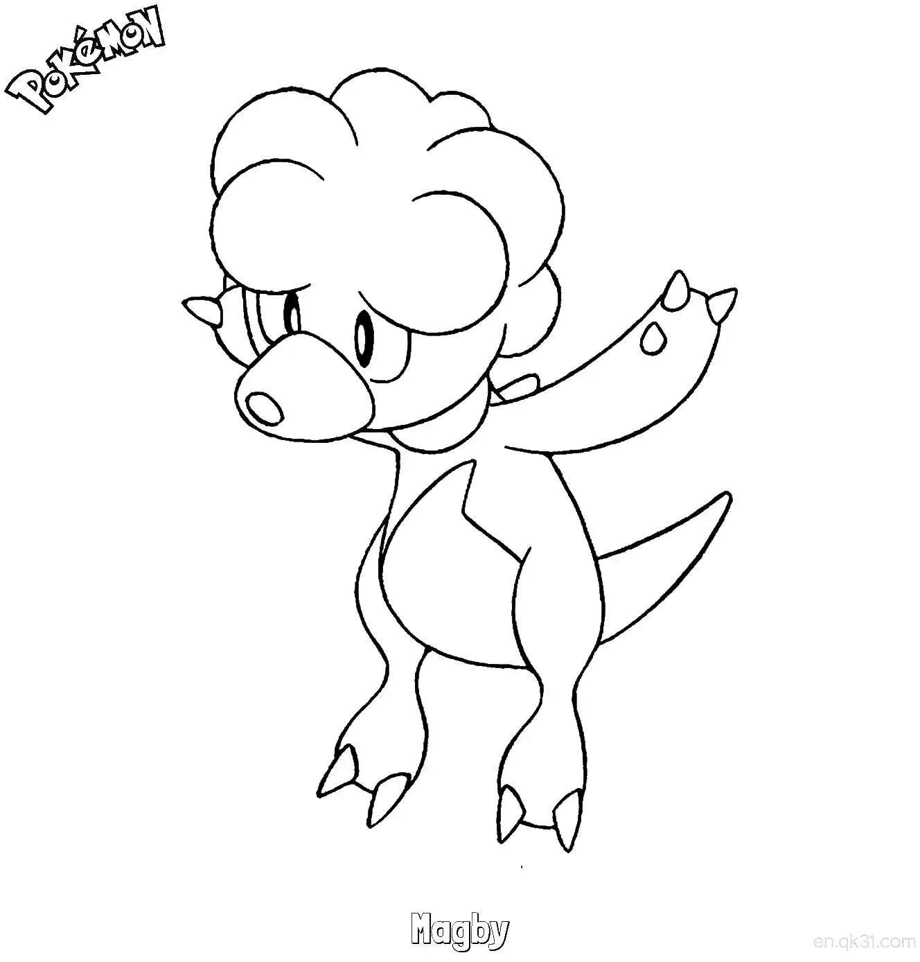 Magby Coloring Page - Free Printable Pokemon Coloring Sheets – Free Printable Coloring Page for Kids and Adults