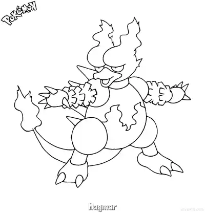 Free printable Magmar Coloring Page - Free Printable Pokemon Coloring Sheets coloring page