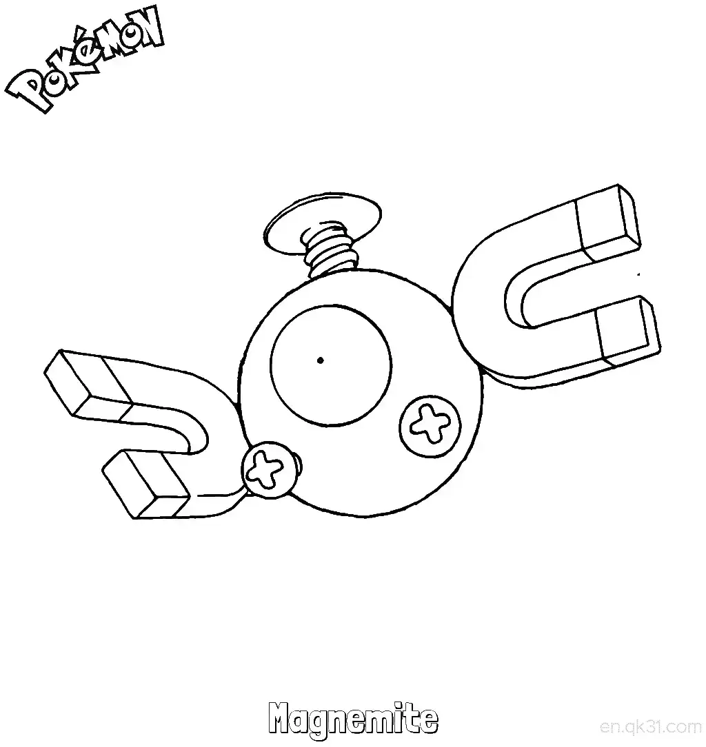 Magnemite Coloring Page - Free Printable Pokemon Coloring Sheets – Free Printable Coloring Page for Kids and Adults