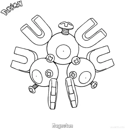 Free printable Magneton Coloring Page - Free Printable Pokemon Coloring Sheets coloring page